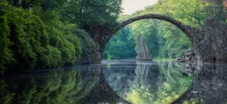 Arched Devil's Bridge, Kromlau, Germany