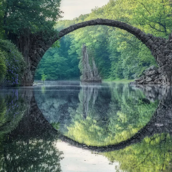 Arched Devil's Bridge, Kromlau, Germany